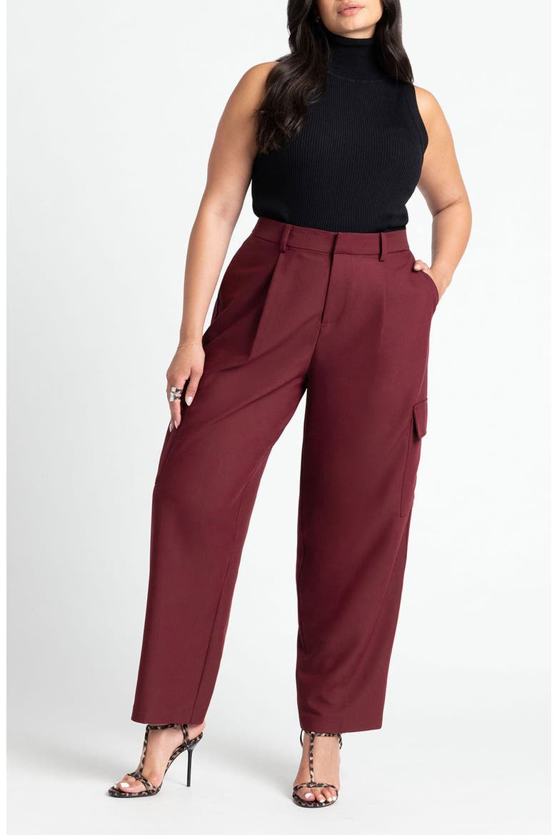 Pleated Cargo Pants, Alternate, color, TAWNY PORT
