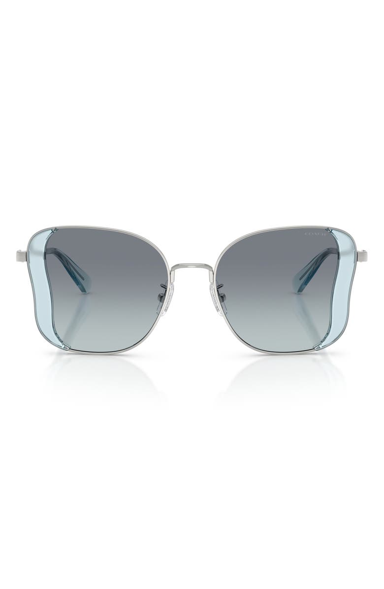 COACH 50mm Gradient Square Sunglasses, Main, color, Ocean / Silver