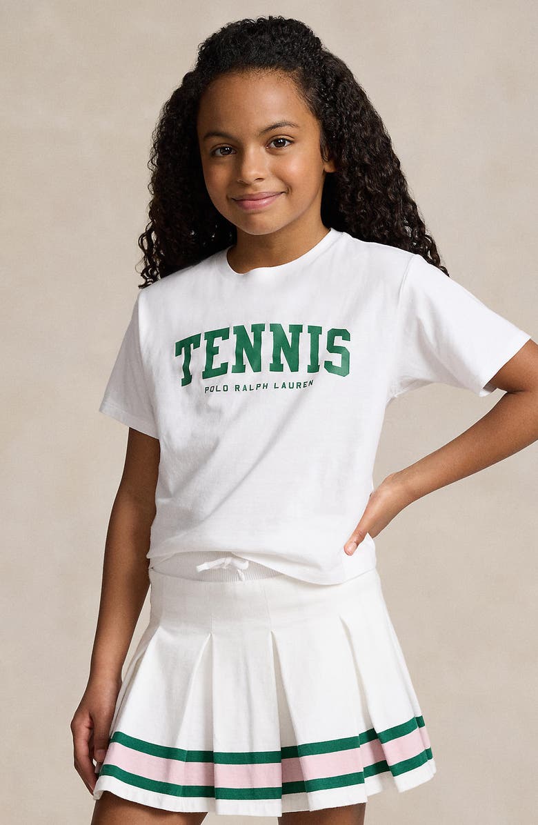 Polo Ralph Lauren Kids' Tennis Cotton Graphic T-Shirt, Alternate, color, White