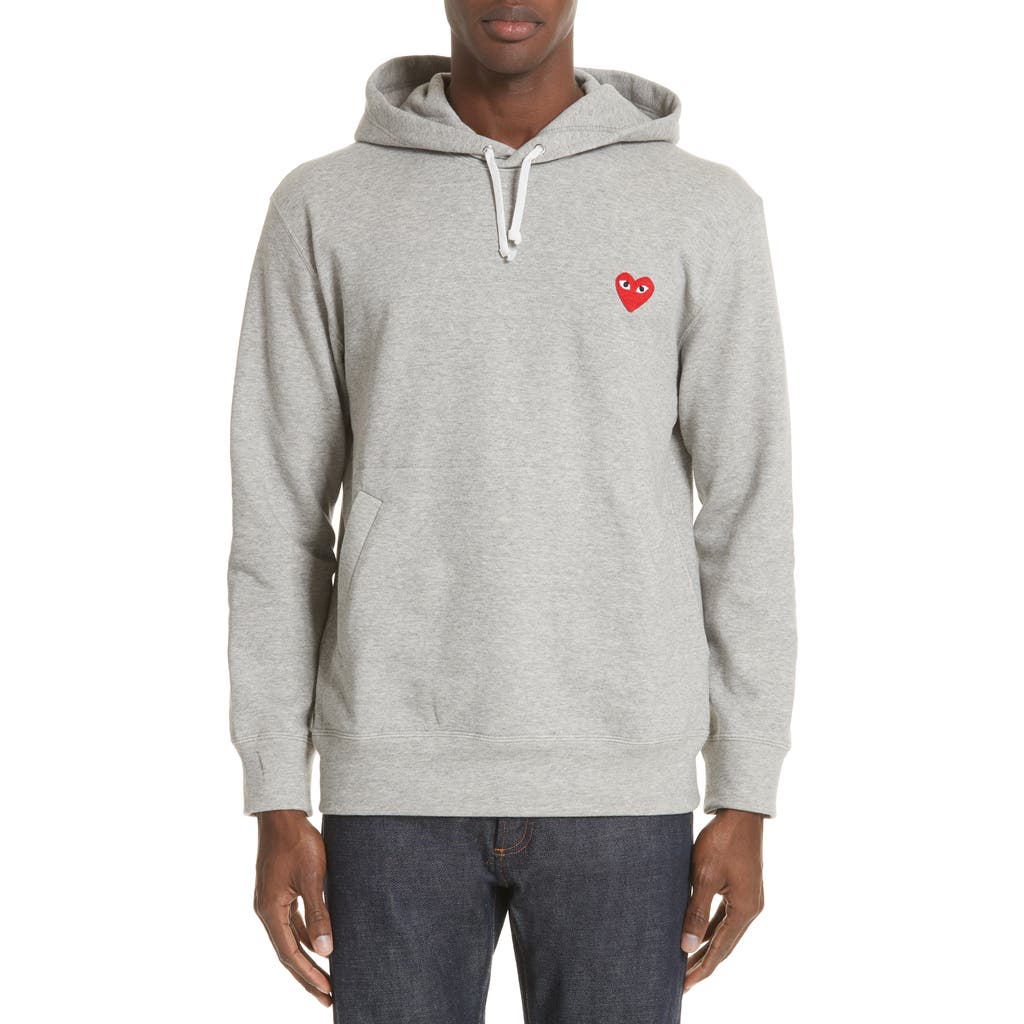 Comme des Garçons PLAY Red Heart Hoodie in Grey  product