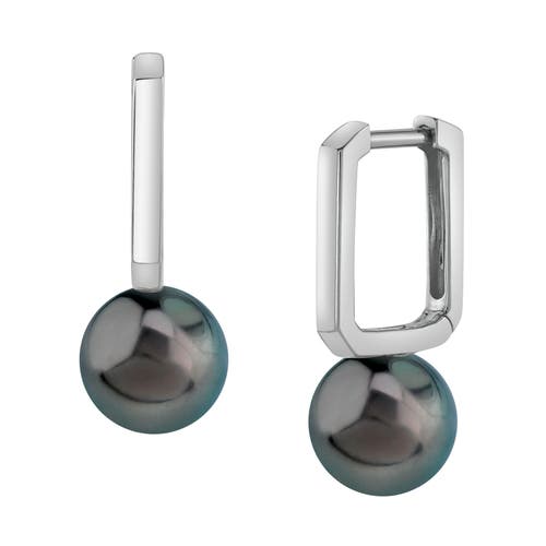 The Pearl Source Tahitian South Sea Pearl Huggie Susie Earrings In White Gold
