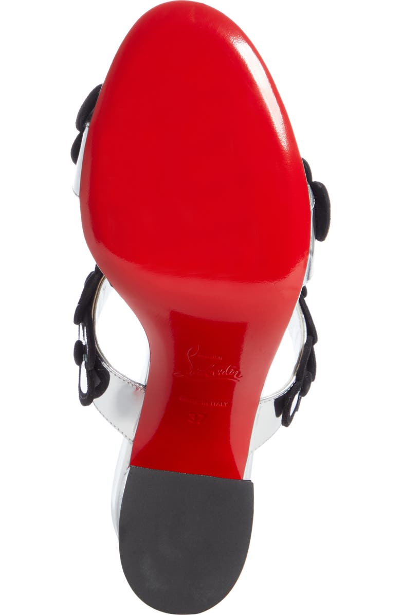 Christian Louboutin Tres Pansy Flower Block Heel Sandal, Alternate, color,