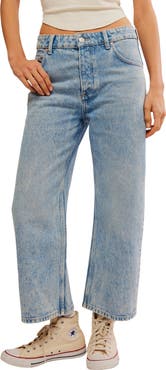 Free People Deep Trance Low Rise Barrel Leg Jeans
