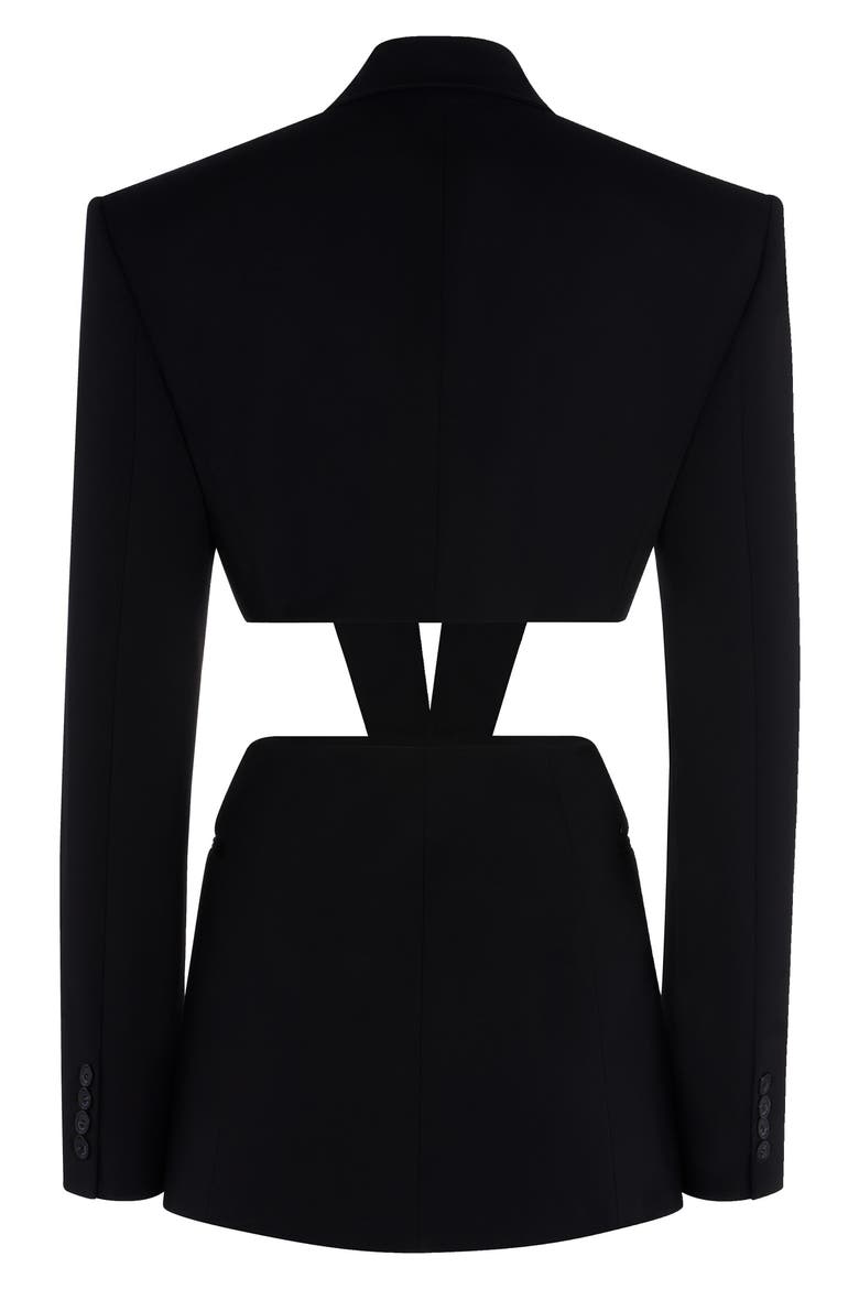 Cutout Wool Jacket, Alternate, color, BLACK