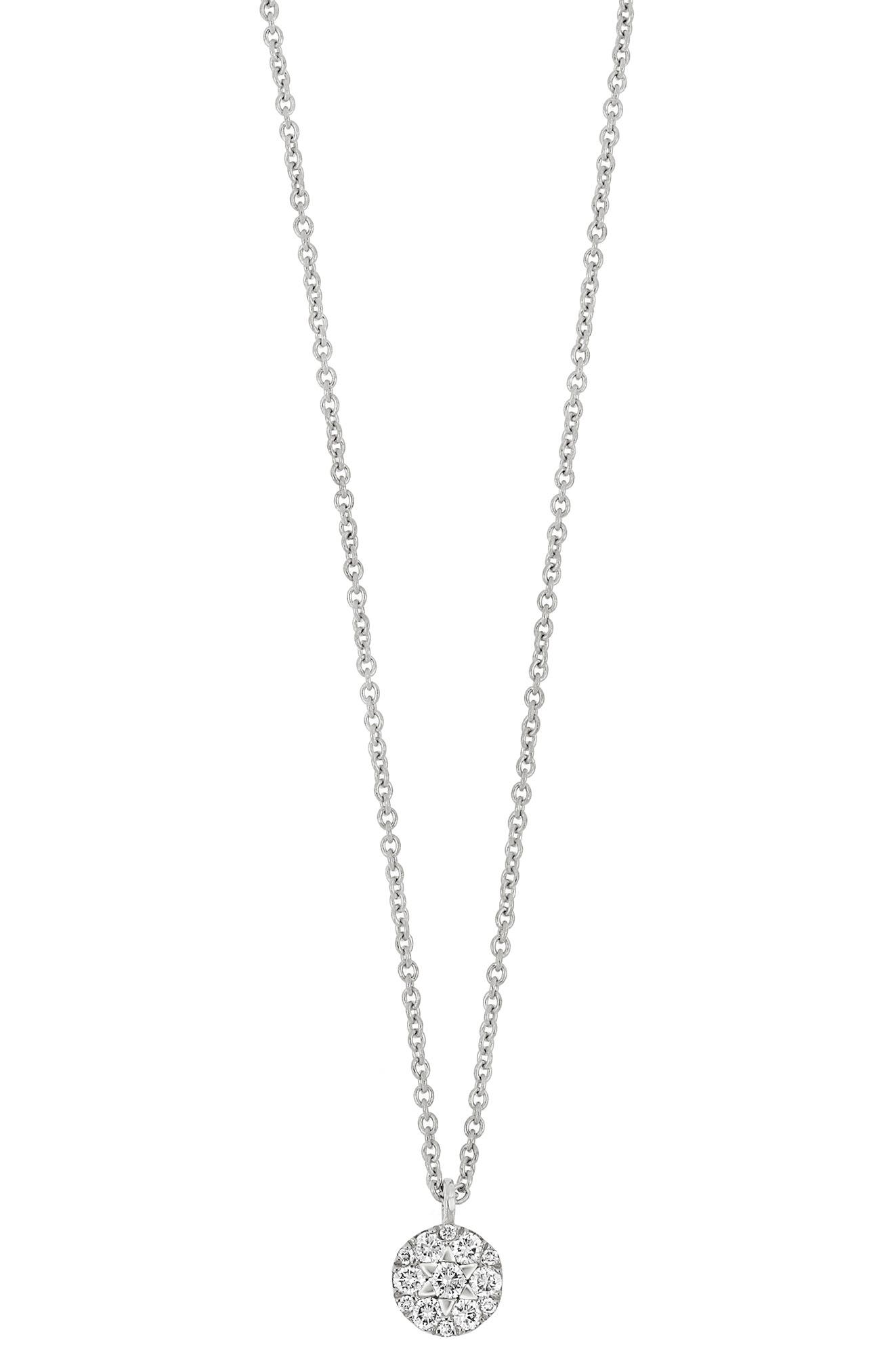 Bony Levy 18K White Gold Diamond Circle Pendant Necklace - 0.12 ctw
