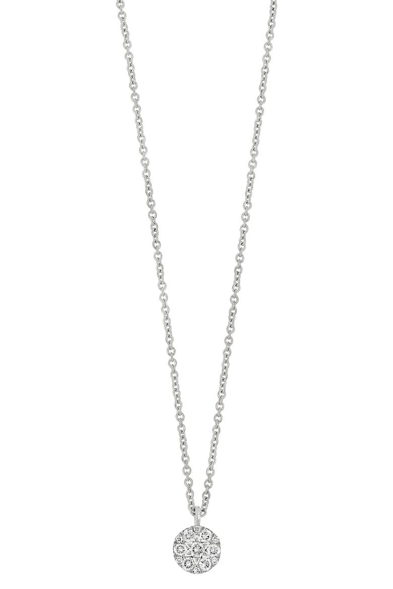 18K White Gold Diamond Circle Pendant Necklace - 0.12 ctw (Nordstrom Exclusive), Main, color, 18KW