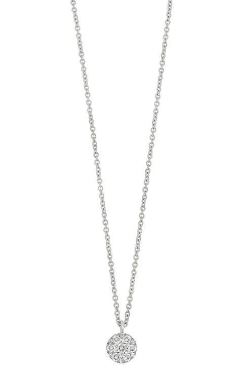 18K White Gold Diamond Circle Pendant Necklace - 0.12 ctw (Nordstrom Exclusive)