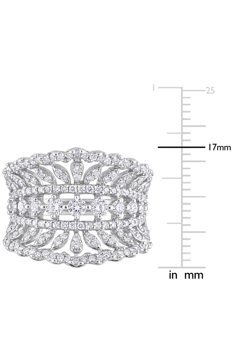 Julianna B. Lab-Grown Diamond Crown Design Wide Ring 14k, Alternate, color, White Gold