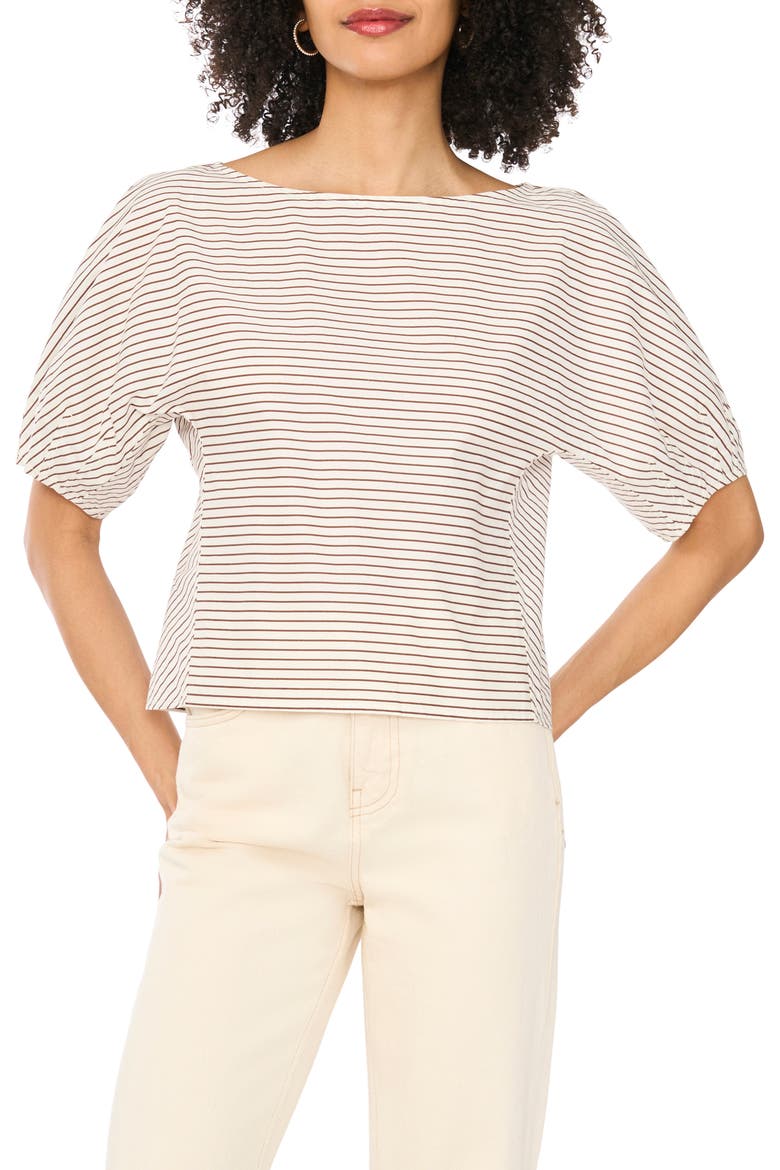 Barrel Sleeve Top, Main, color, BITTER CHOCOLATE