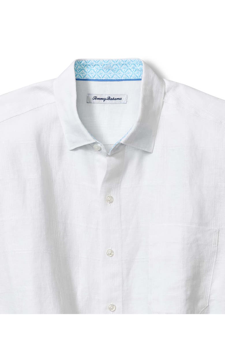 Tommy Bahama Paradiso Plaid Linen Button-Up Shirt, Alternate, color, White