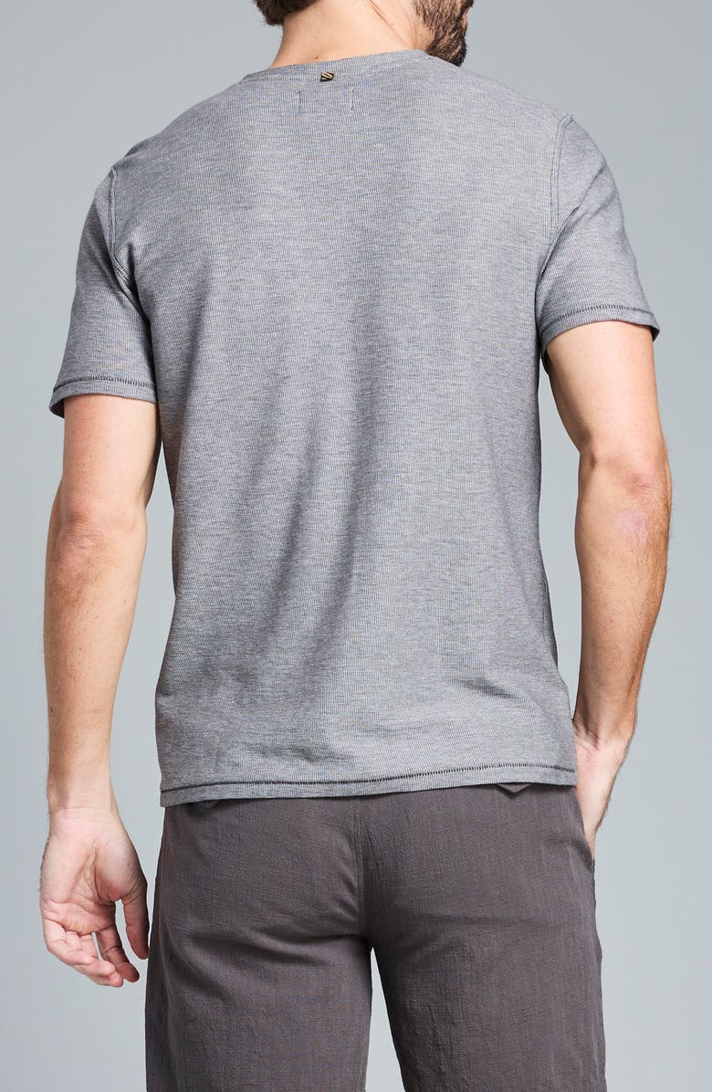 Billy Reid Bird's Eye Short Sleeve Henley, Alternate, color, Asphalt/ Tinted White