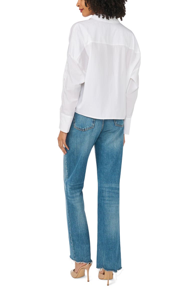 Button Detail Cotton Shirt, Alternate, color, ULTRA WHITE