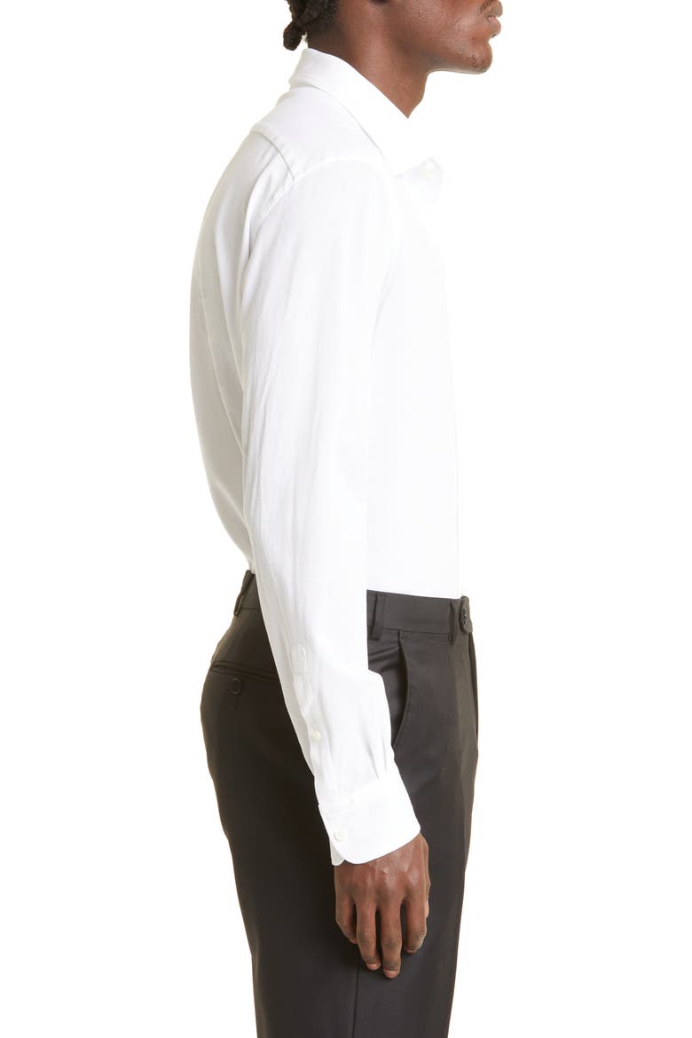 Cotton Jersey Button-Up Shirt, Alternate, color, WHITE