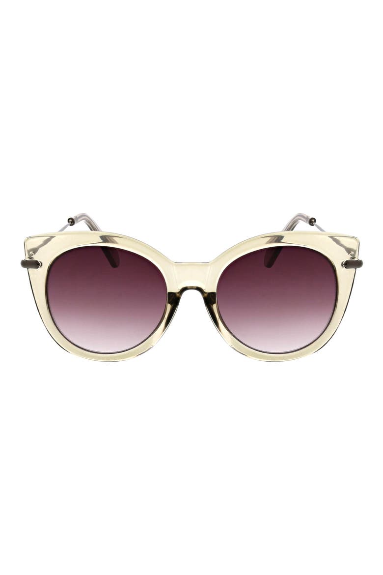 53mm Round Cat Eye Sunglasses, Main, color, CRYSTAL TAUPE