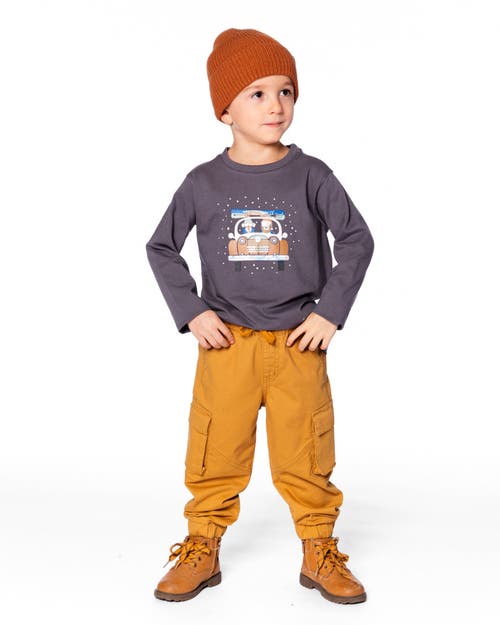 Deux Par Deux Long Sleeve Organic Cotton Jersey Tee In Gray