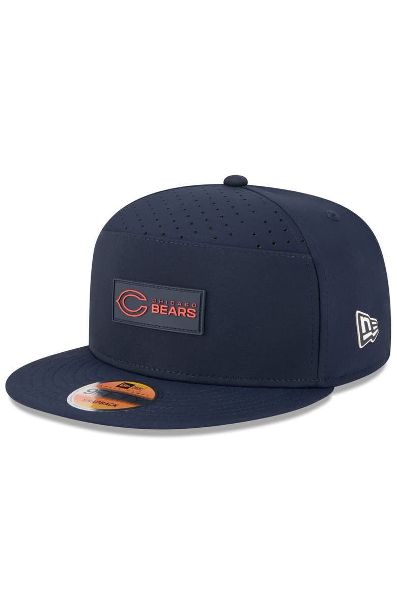 New Era Men's New Era Navy Chicago Bears 2025 Sideline Split Panel 9FIFTY Snapback Hat, Main, color, Navy