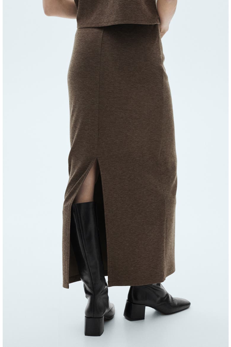 Knit Column Maxi Skirt, Alternate, color, BROWN