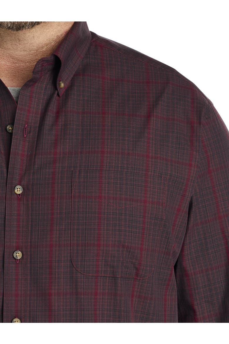 Big & Tall EZ-Care Large Plaid Sprt Shirt, Alternate, color, BLACK RED