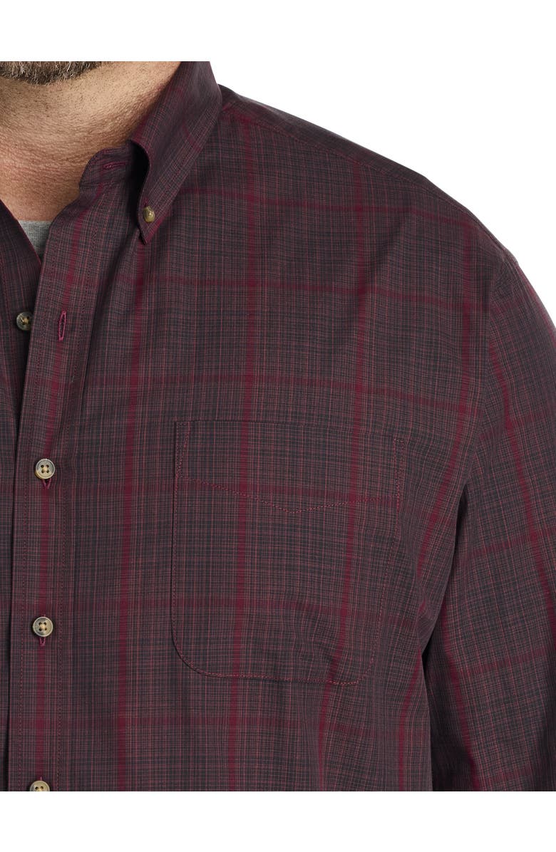 Harbor Bay by DXL Big & Tall EZ-Care Large Plaid Sprt Shirt, Alternate, color, Black Red