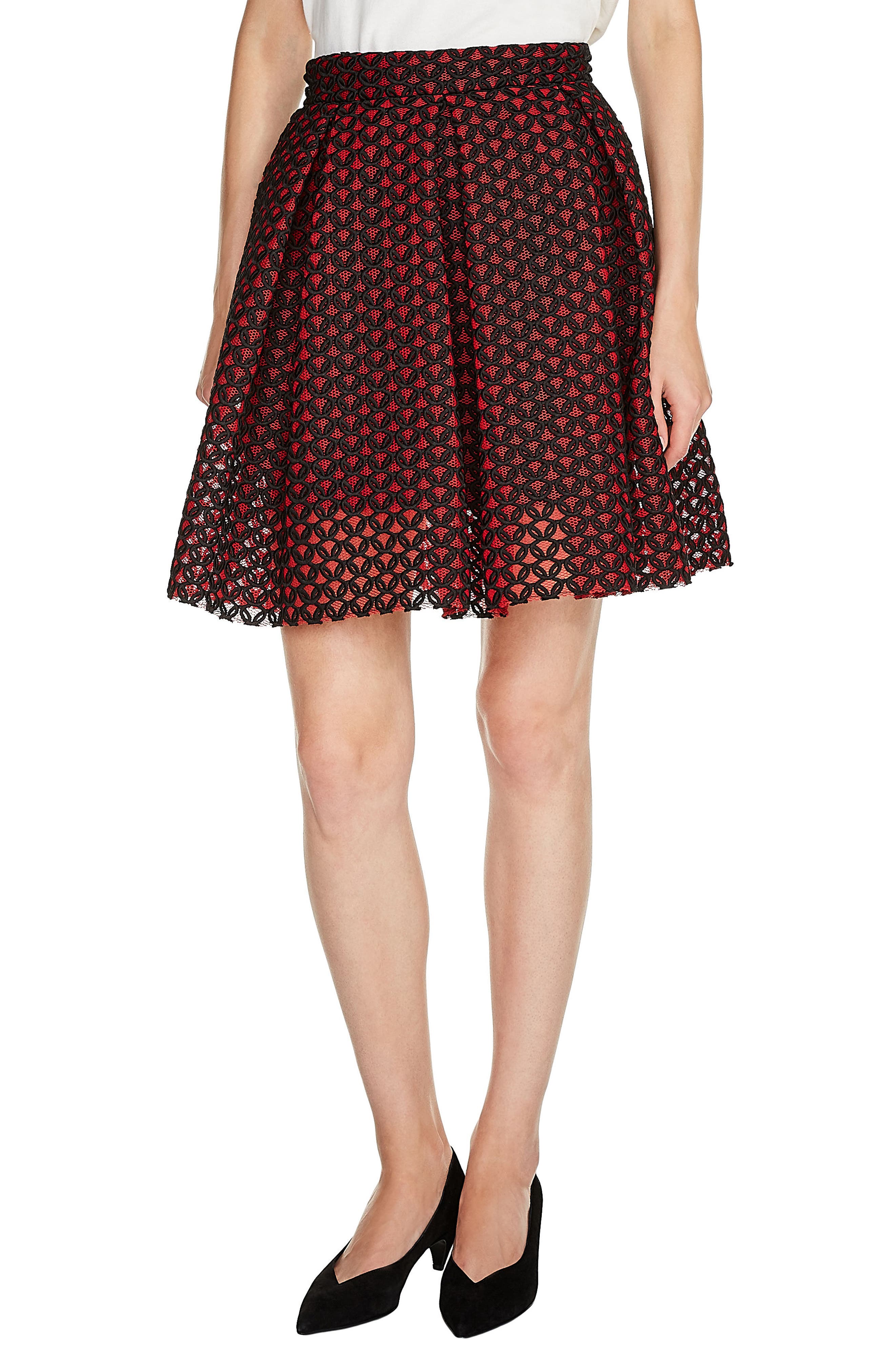 maje Guipure Skater Skirt