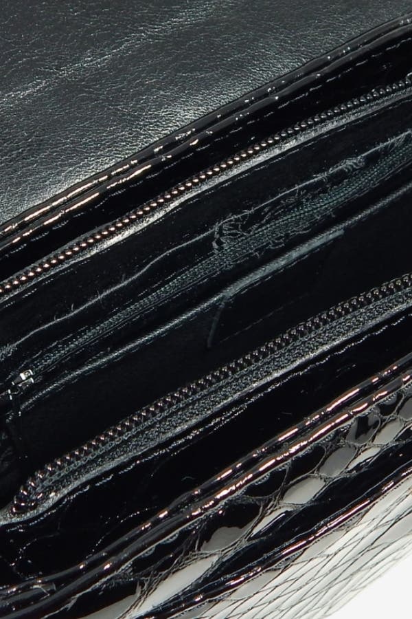 Gallop Patent Leather Shoulder Bag 471, Alternate, color, Black