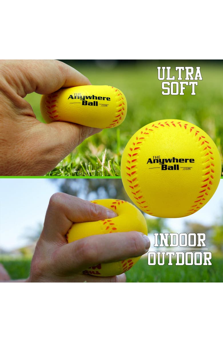 Anywhere Sports The Anywhere Ball 6 Pack 3" Yellow Squishy Foam Balls, Alternate, color, Multicolored