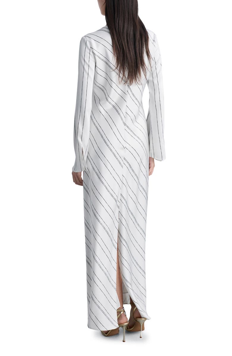 MANGO Stripe Long Sleeve Satin Maxi Dress, Alternate, color, 