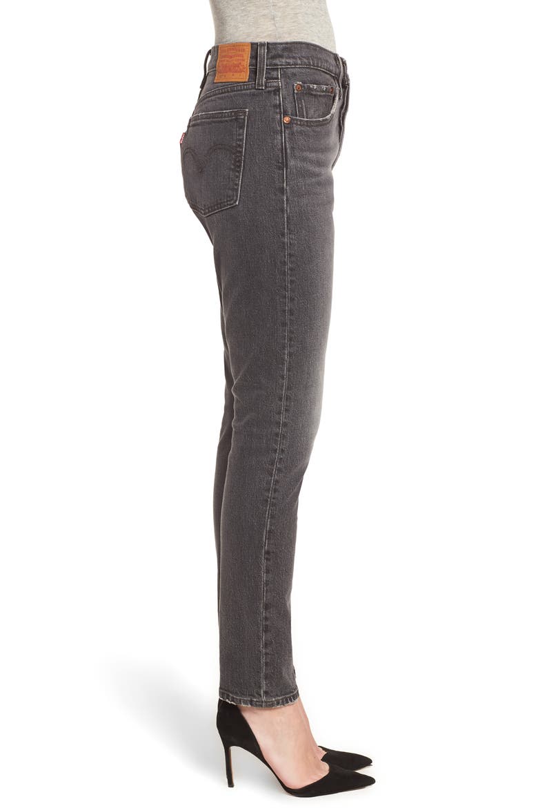 Levi's® 501® Ankle Slim Jeans, Alternate, color, COAL BLACK