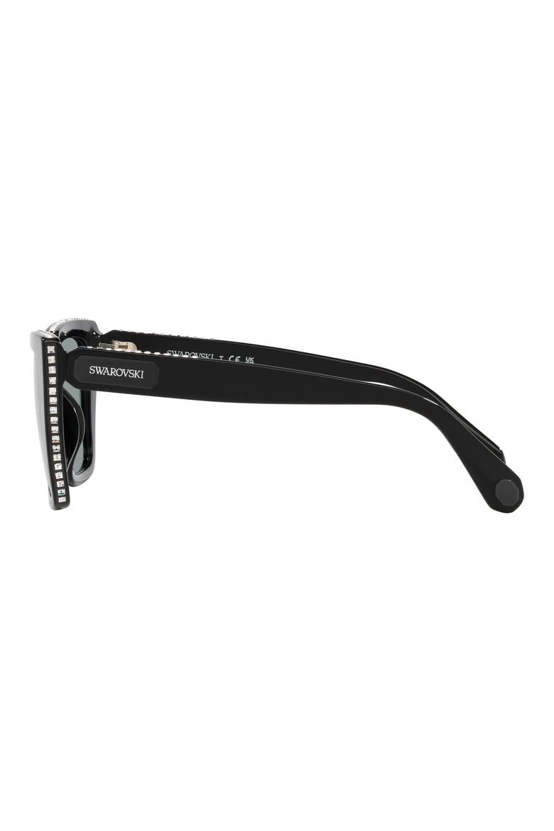 54mm Square Sunglasses, Alternate, color, BLACK