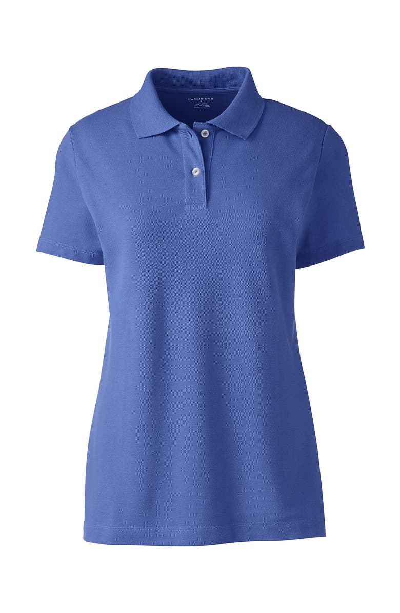 Lands' End Short Sleeve Basic Mesh Polo Shirt, Alternate, color, Dark Cobalt Blue