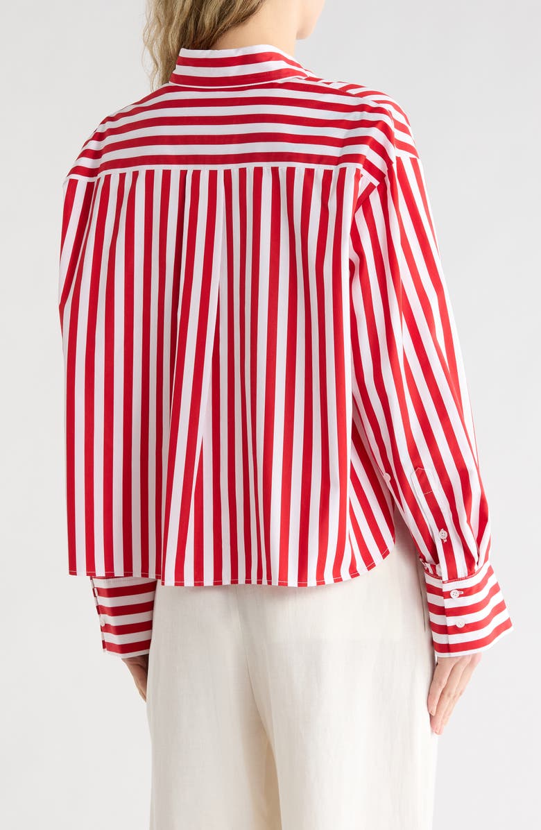 TWP J.D. Stripe Button-Down Shirt, Alternate, color, Red / White