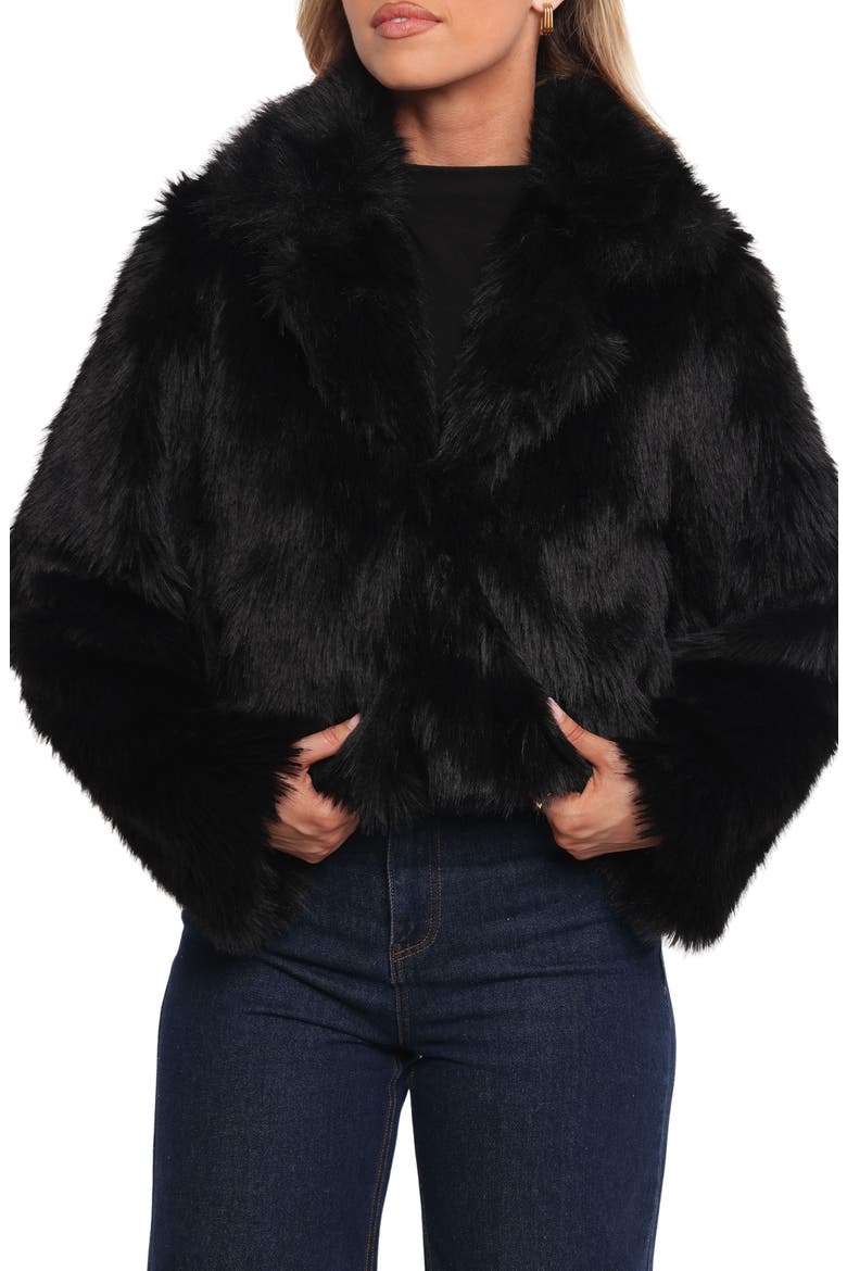 Bobbi Faux Fur Jacket, Main, color, BLACK