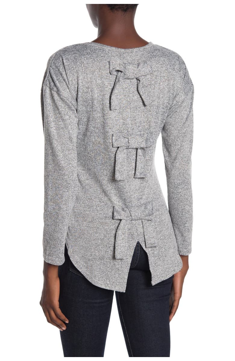 Blu Pepper Back Bow Tie Knit Sweater, Main, color, 