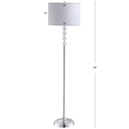 Jonathan Y Aubrey Crystal / Metal Led Floor Lamp In Clear/chrome