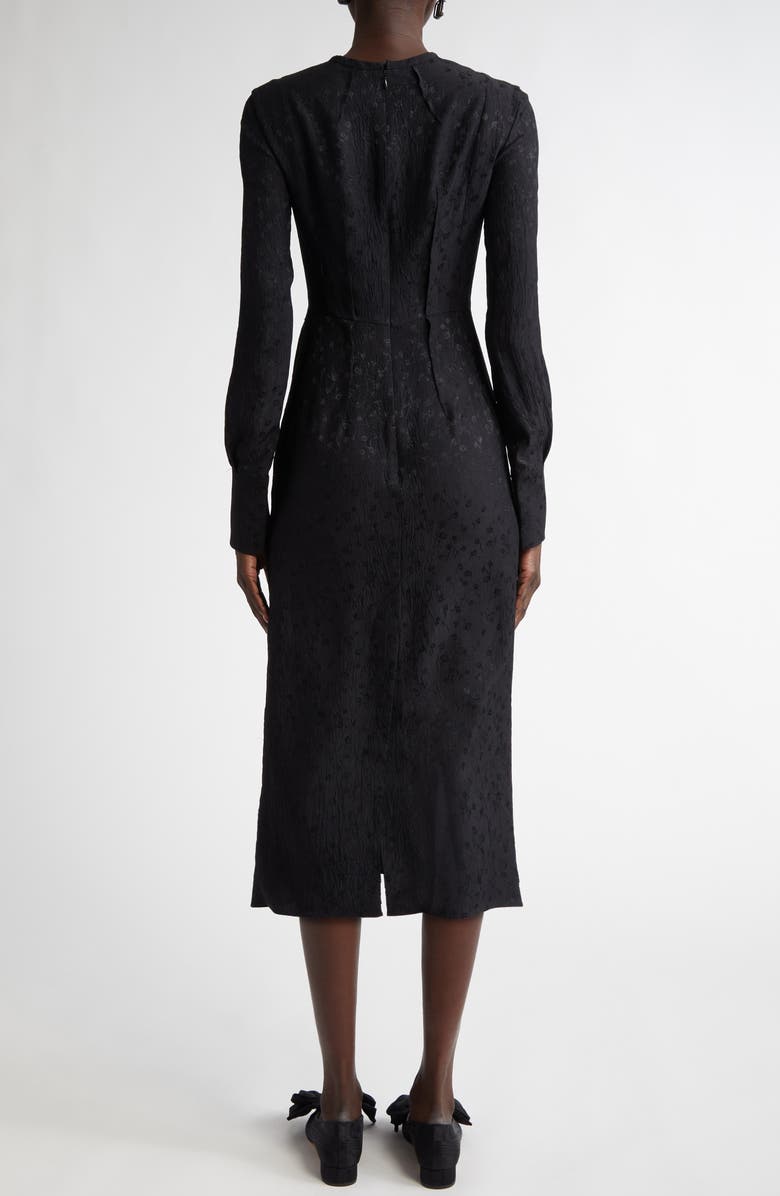 Erdem Long Sleeve Guipure Lace & Satin Midi Dress, Alternate, color, 