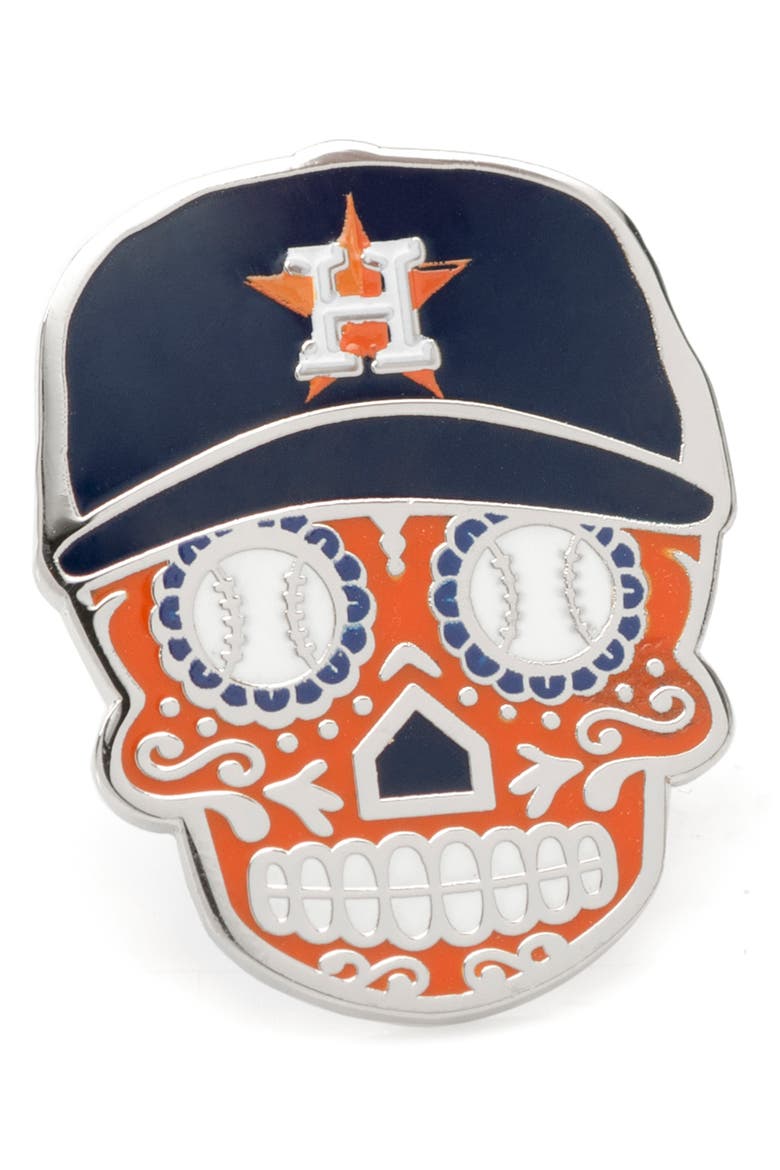 Houston Astros Sugar Skull Lapel Pin, Main, color, ORANGE