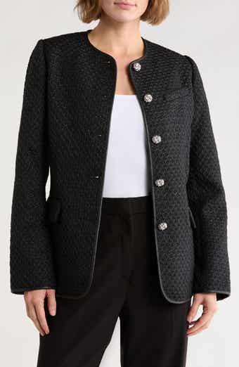rag & bone Payley Faux Leather Trim Tweed Blazer