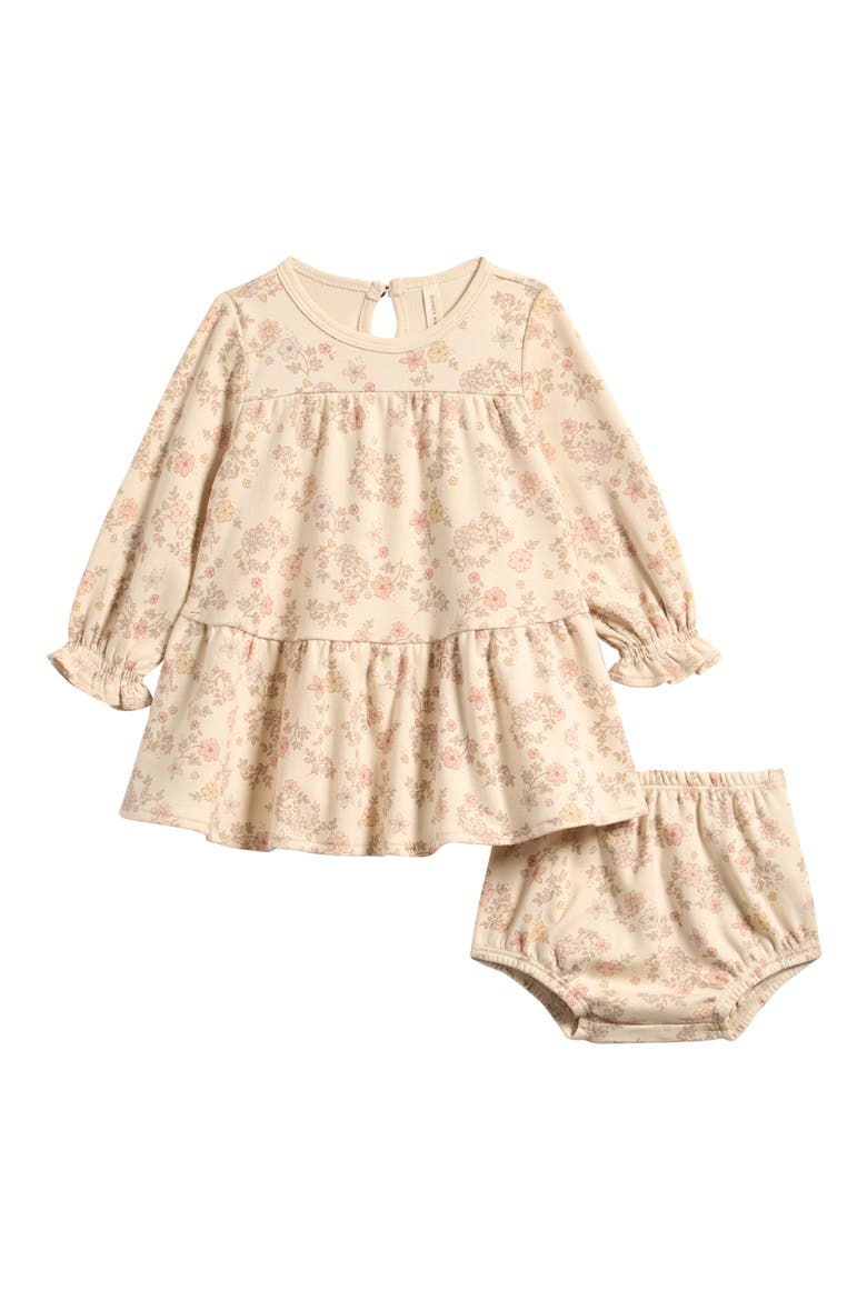 Kids' Tiered Organic Cotton Jersey Dress & Bloomers Set, Main, color, NATURAL