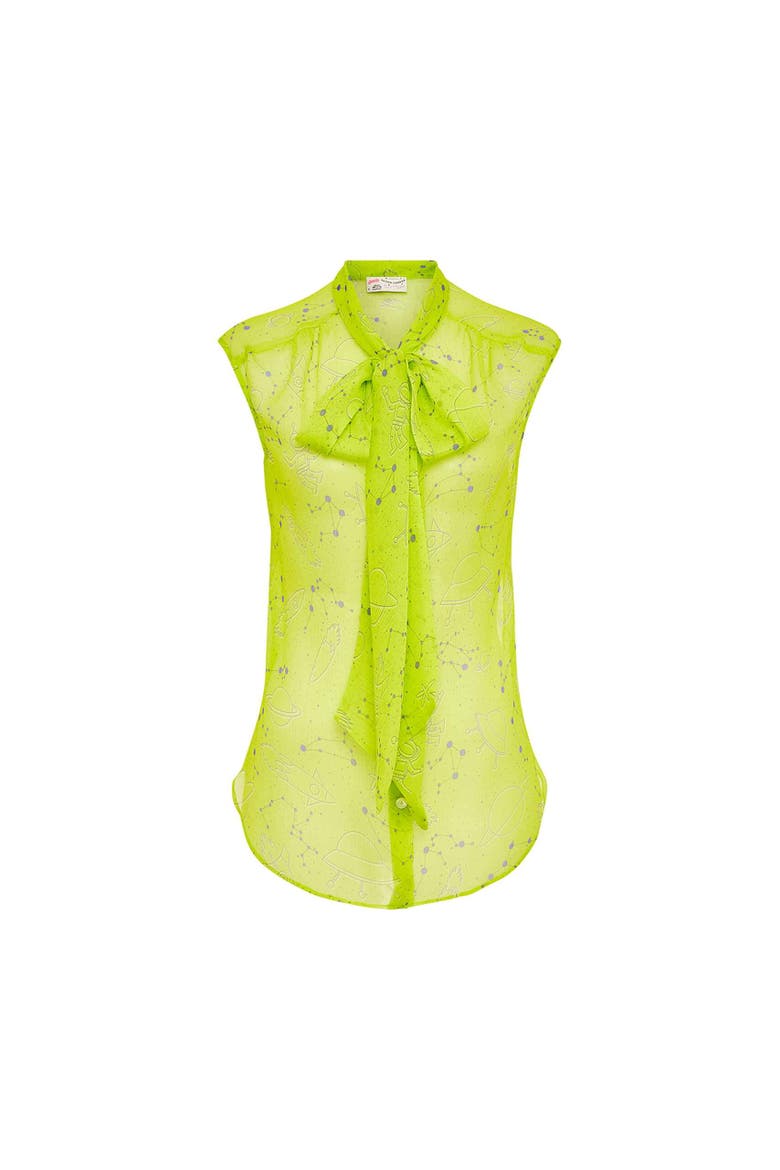 Planetary Neon Top With Ribbon, Main, color, Neon Yellow