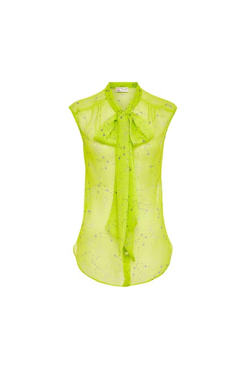 Planetary Neon Top With Ribbon