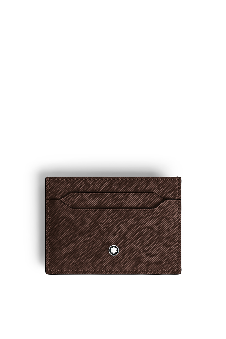 Sartorial Leather Card Holder 5cc, Main, color, EBONY