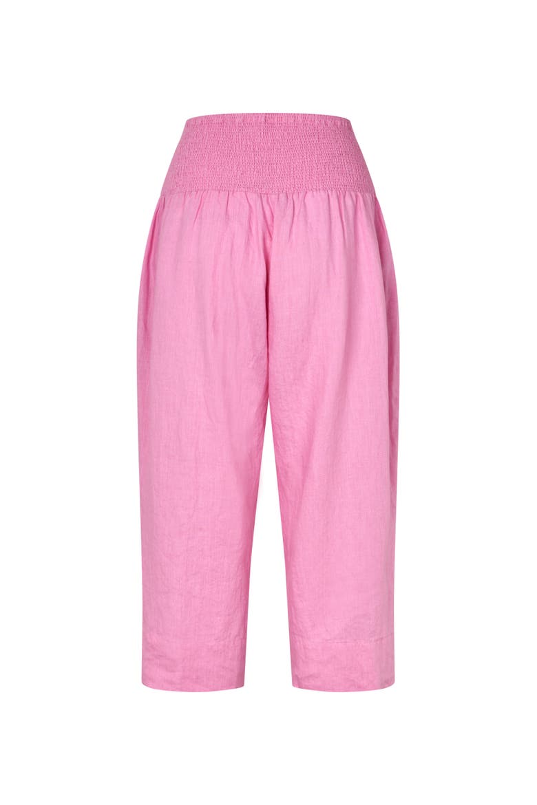 Mapallas Linen Cropped Trousers, Alternate, color, Fuchsia Pink