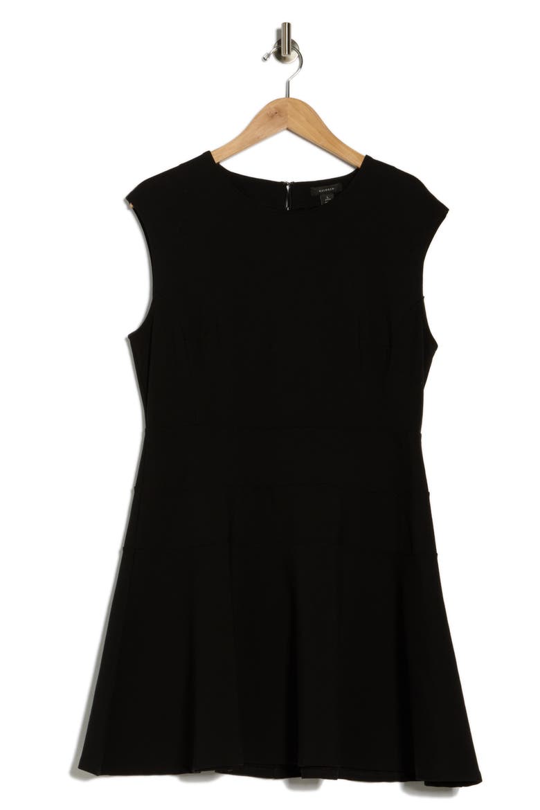 Ponte Fit & Flare Dress, Alternate, color, BLACK