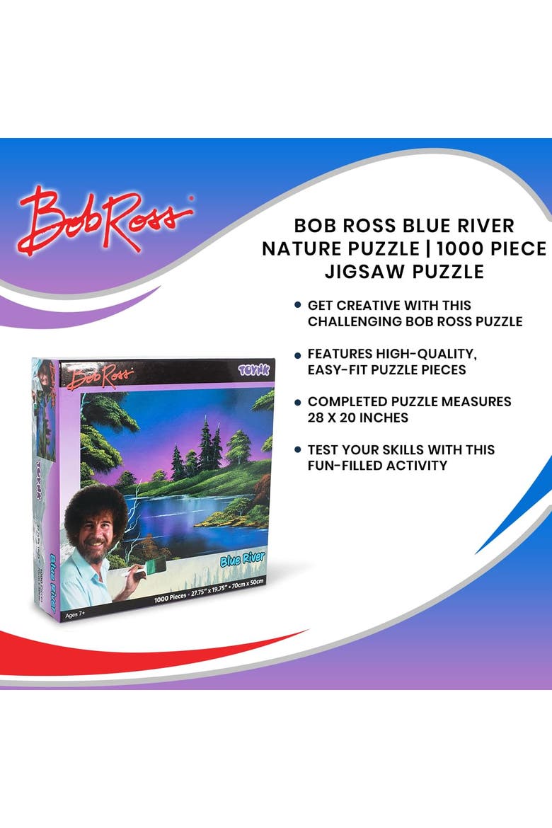 Bob Ross Blue River Nature Puzzle | 1000 Piece Jigsaw Puzzle, Alternate, color, Purple