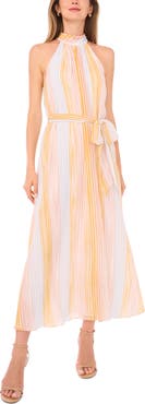 Vince Camuto Belted Halter Neck Maxi Dress