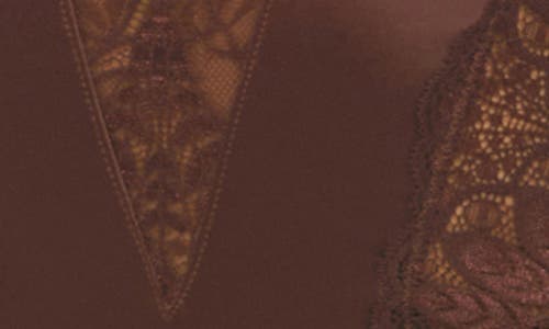 Oh La La Cheri Adeline Underwire Lace & Mesh Teddy In Brown