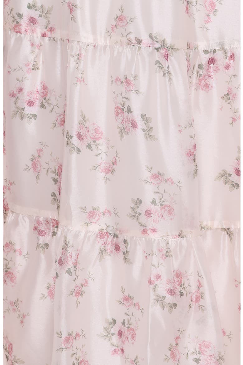 Jocelyn Floral Print Puff Sleeve Maxi Dress, Alternate, color, IVORY/ PINK FLORAL