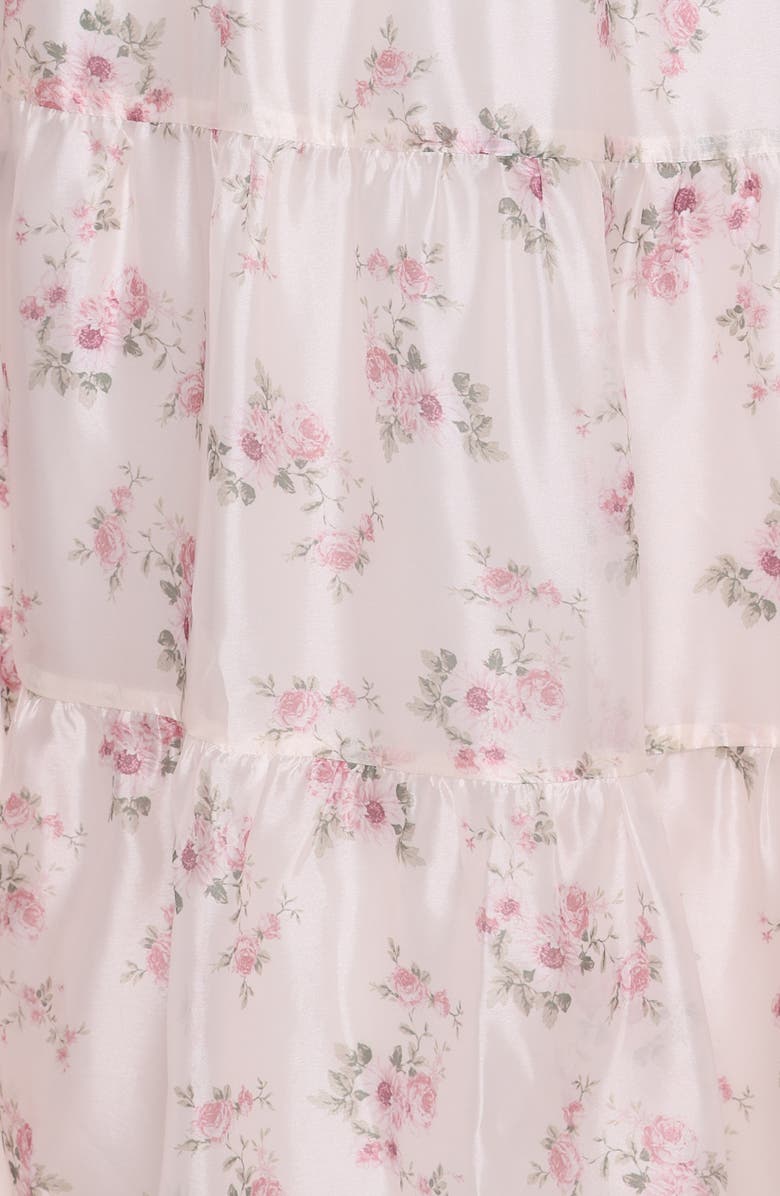 Petal & Pup Jocelyn Floral Print Puff Sleeve Maxi Dress, Alternate, color, Ivory/ Pink Floral