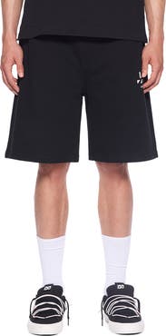 L/AB OFF-WHITE Diagonal Logo Cotton French Terry Sweat Shorts