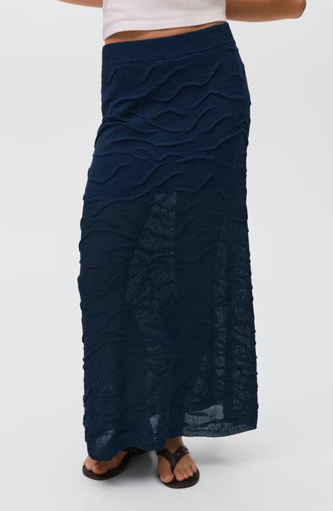 Texture Maxi Sweater Skirt